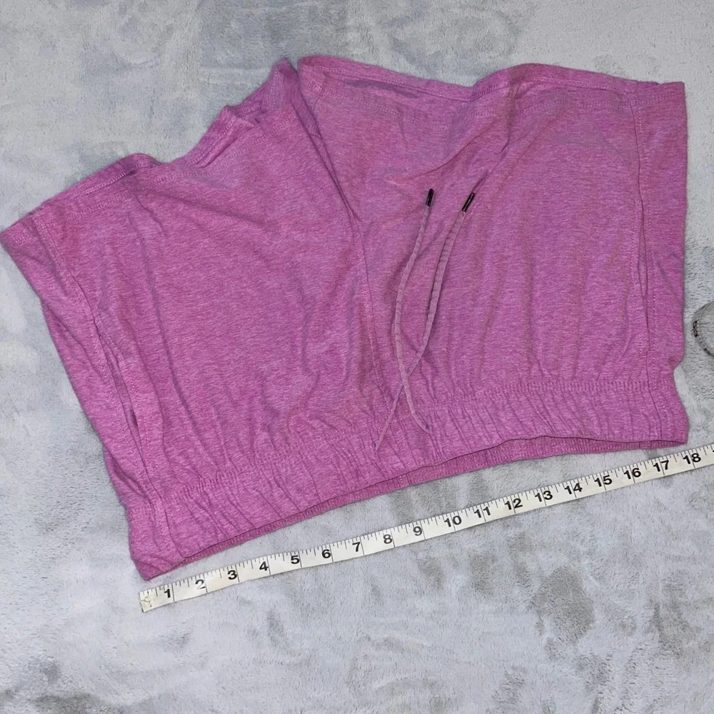 Pink Heathered Knit Lounge Shorts Drawstring NO SIZE‎ TAG Waist Pockets Relaxed